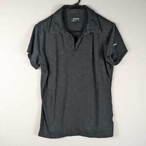 Columbia Sportswear Large Polo Shirt Short Sleeve Gray Performance Casual